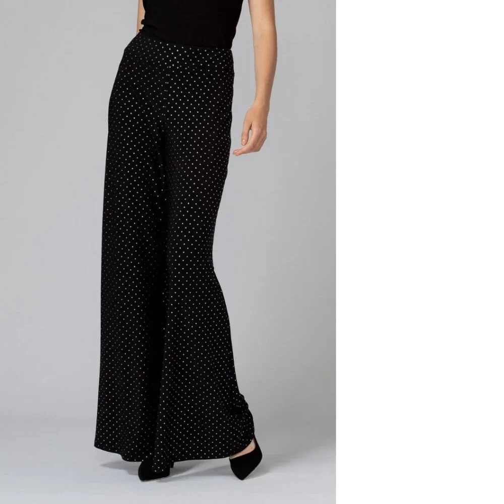 Nine West  Wide Leg Pull On Elastic Waist Pants  Black and Gold PLUS 3X  NEW - Picture 5 of 6